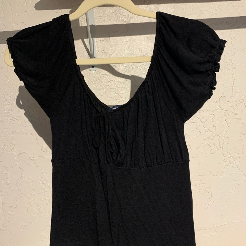 Forever 21 Black Front Tie Shirt